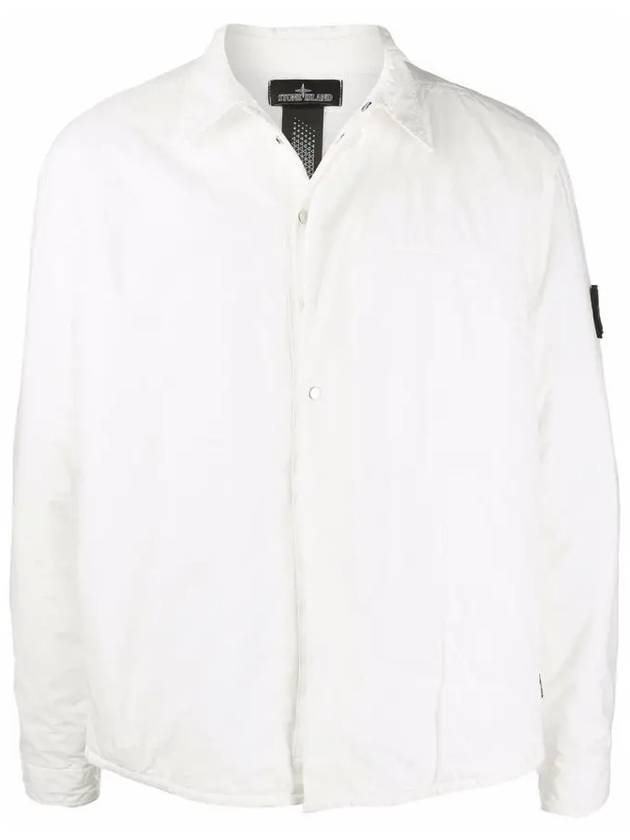 Men's Shadow Project TC Padded Overshirt Jacket White - STONE ISLAND - BALAAN 3