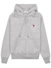 Small Heart Logo Hoodie Heather Ash Grey - AMI - BALAAN 2