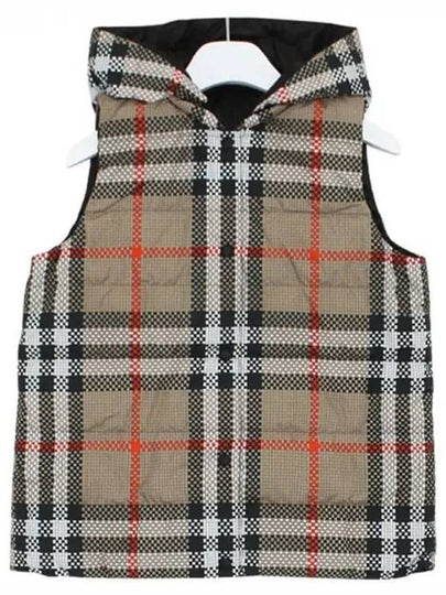 Vintage Check Reversible Hooded Padded Vest Beige - BURBERRY - BALAAN 2