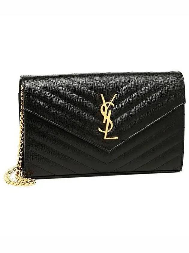 Monogram Matelasse Chain Shoulder Bag Black - SAINT LAURENT - BALAAN 4