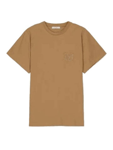 Mango Short Sleeve T-Shirt Camel - MAX MARA - BALAAN 1