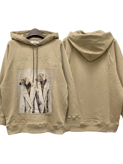 Lillo Graphic Print Cotton Hoodie Beige - MAX MARA - BALAAN 2