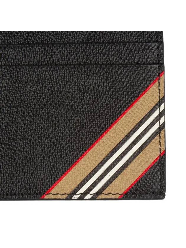 Icon Stripe Grainy Leather Card Wallet Black - BURBERRY - BALAAN 4