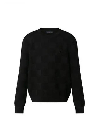 Damier Stitch Crew Neck Knit Top Black - LOUIS VUITTON - BALAAN 2