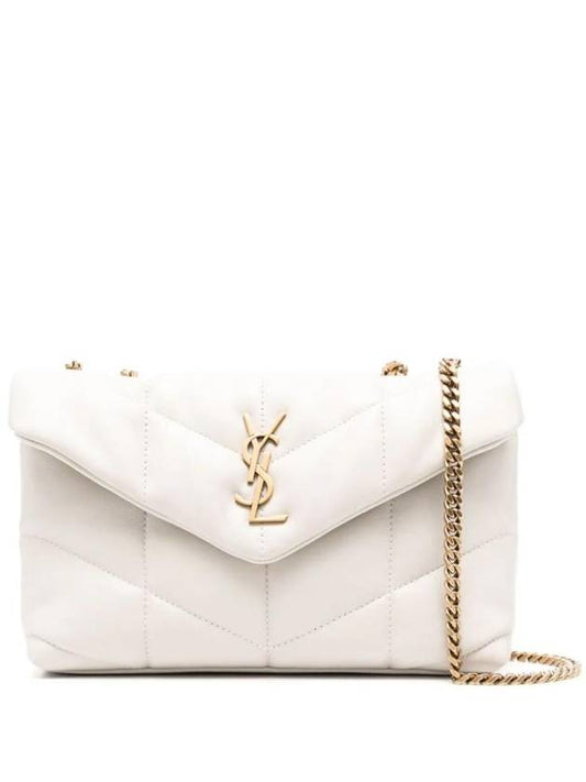 Toy Puffer Quilting Lambskin Shoulder Bag Cream - SAINT LAURENT - BALAAN 1