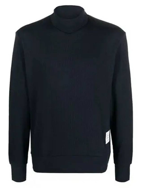 Thermal Rib Ottoman Stripe Turtleneck Navy - THOM BROWNE - BALAAN 2