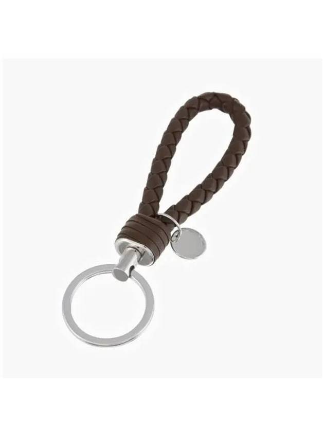 Intrecciato Leather Key Holder Brown - BOTTEGA VENETA - BALAAN 4