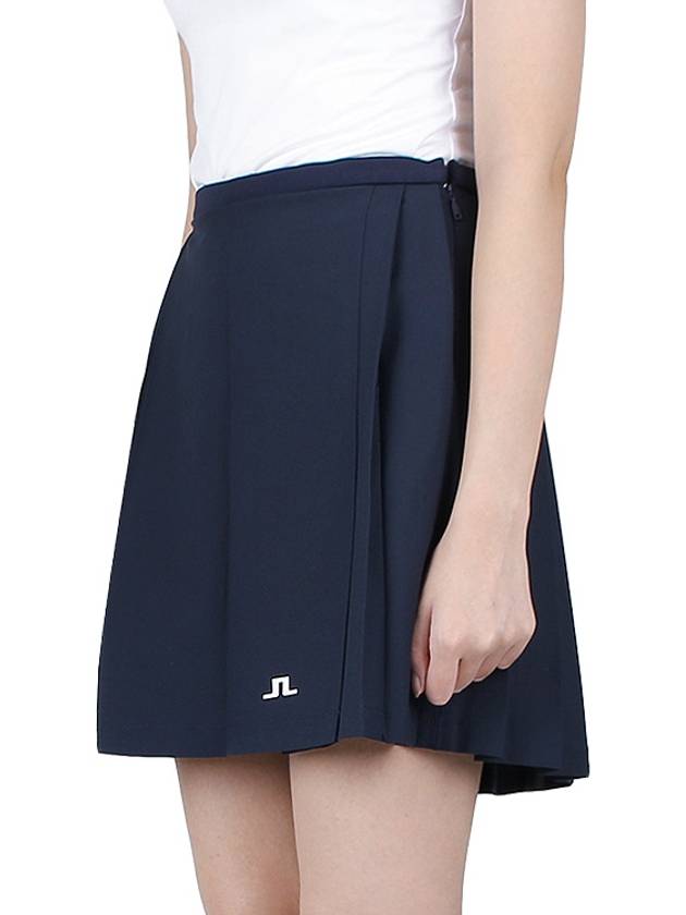 Women's Sierra Pleated Skirt Navy - J.LINDEBERG - BALAAN 5