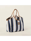 Ivy Cannete Fabric Tote Bag Blue Sand - MIU MIU - BALAAN 3