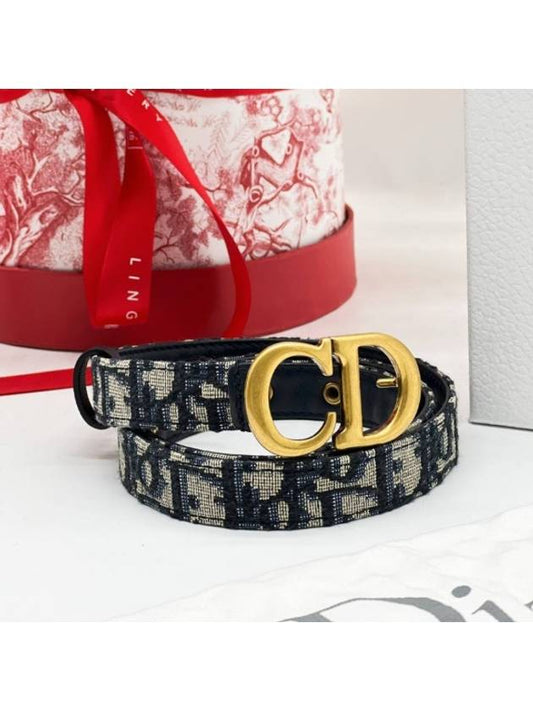 CD Icon Saddle Belt Blue Beige - DIOR - BALAAN 2