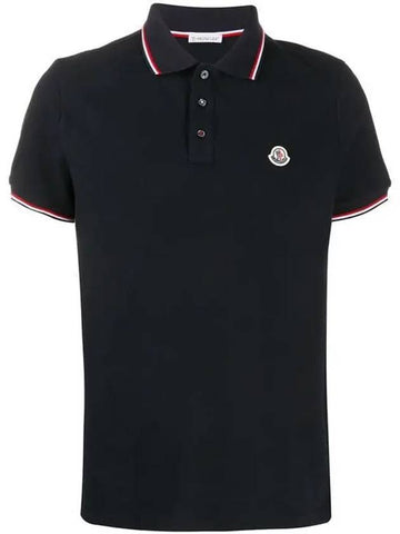 8A70300 84556 Logo Patch Pique Polo Short Sleeve - MONCLER - BALAAN 1