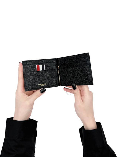 Men's Three Stripes Tab Classic Money Clip Card Wallet Black - THOM BROWNE - BALAAN 2