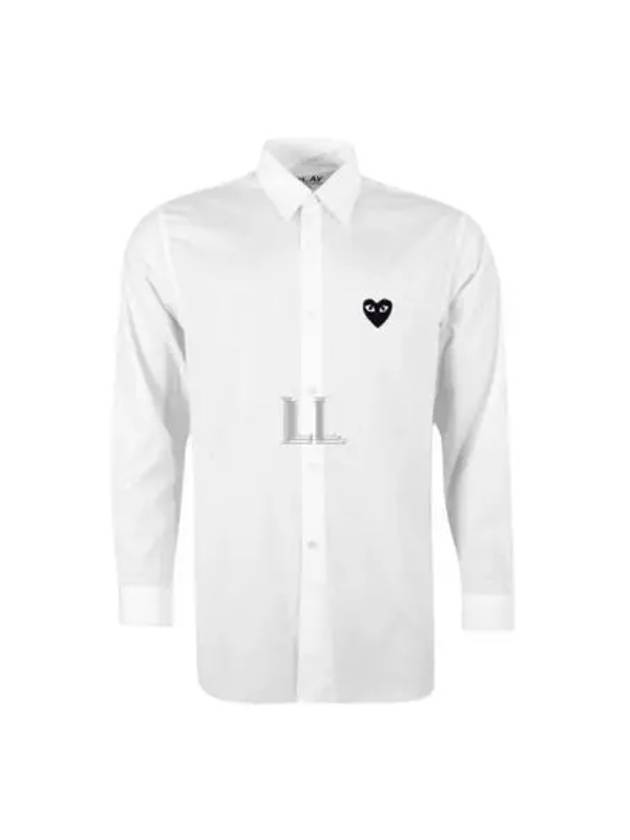 Heart Patch Poplin Long Sleeve Shirt White - COMME DES GARCONS - BALAAN 2