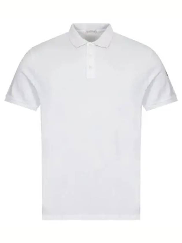 Neck Logo Patch Print Polo Shirt White - MONCLER - BALAAN 2