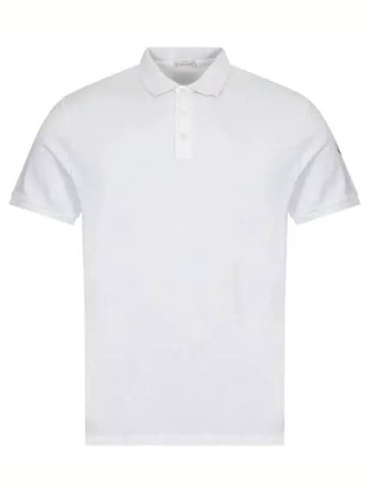 Neck Logo Patch Print Polo Shirt White - MONCLER - BALAAN 2