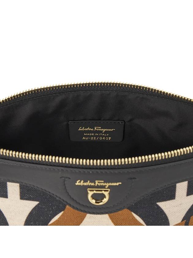 Monogram Fabric Pouch Bag Black - SALVATORE FERRAGAMO - BALAAN 10