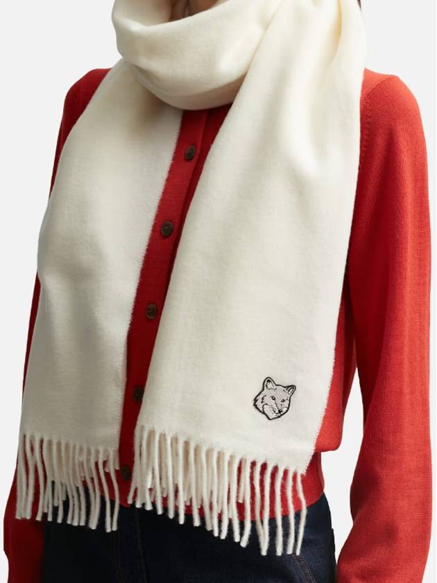 Wool Fox Head Muffler Ivory - MAISON KITSUNE - BALAAN 6