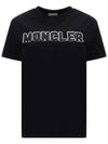 Maglia Logo Cotton Short Sleeve T-Shirt Black - MONCLER - BALAAN 1