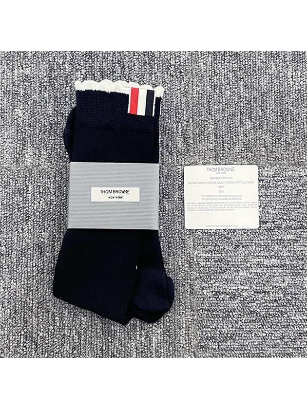 Hector Motif Scalloped Edge Socks Navy - THOM BROWNE - BALAAN 7