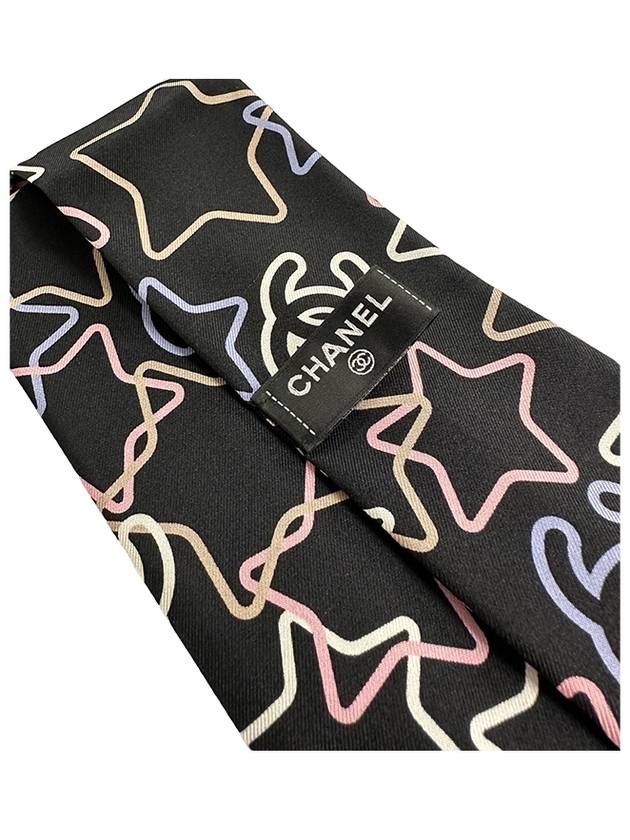 AA8007 Star Silk Twilly Scarf Black TSSW - CHANEL - BALAAN 5