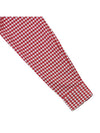 Small Heart Logo Gingham Button Long Sleeves Shirt Red - AMI - BALAAN 6