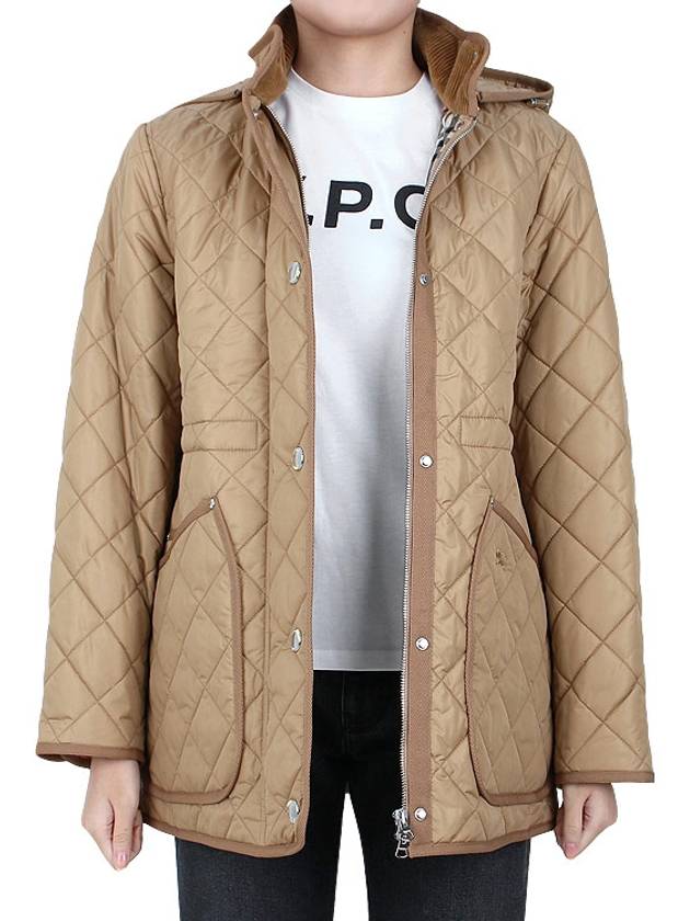 Diamond Quilted Nylon Jacket Archive Beige - BURBERRY - BALAAN 4