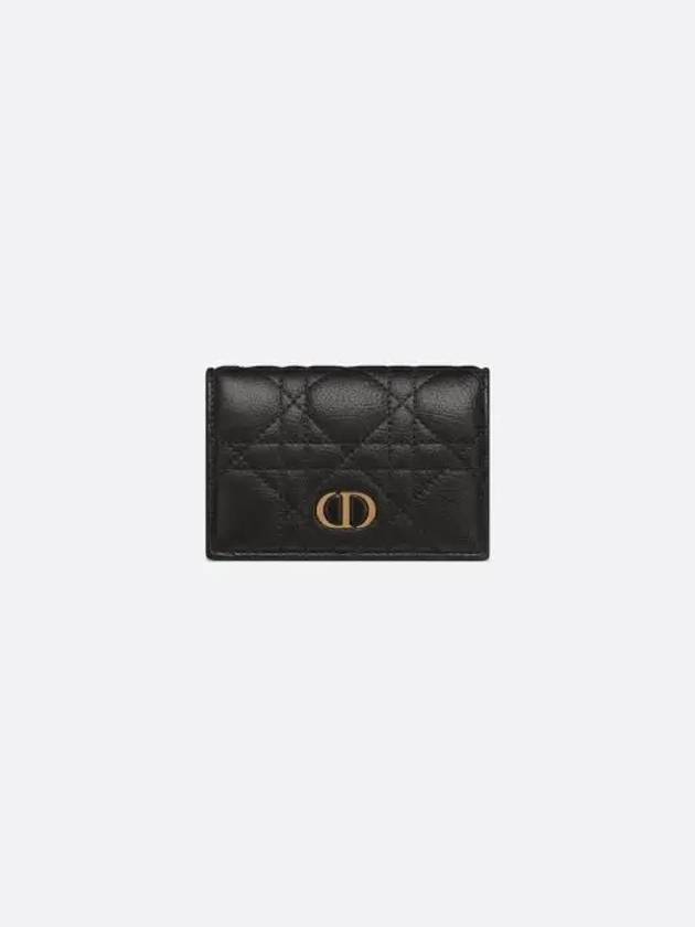 Caro XS Supple Cannage Calfskin Card Wallet Black - DIOR - BALAAN 2