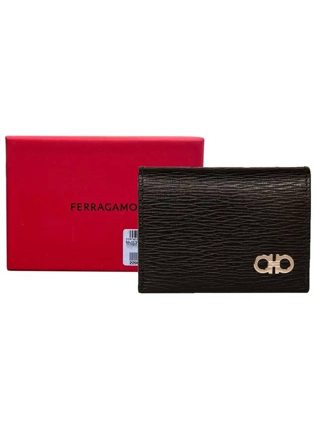 Salvatore Revival Gancini Bicolor Card Wallet Black - SALVATORE FERRAGAMO - BALAAN 6