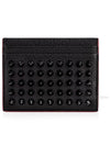 Chios Spike Card Wallet Black - CHRISTIAN LOUBOUTIN - BALAAN.