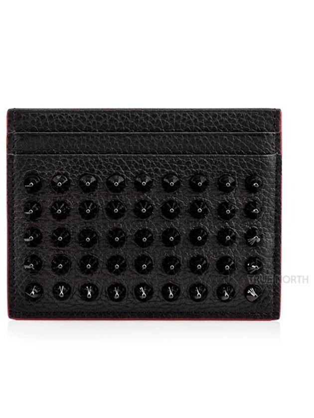 Chios Spike Card Wallet Black - CHRISTIAN LOUBOUTIN - BALAAN.