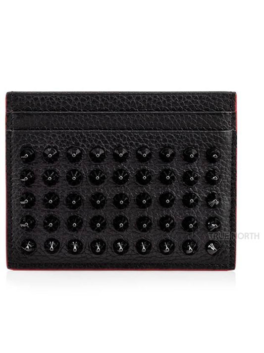 Chios Spike Card Wallet Black - CHRISTIAN LOUBOUTIN - BALAAN.