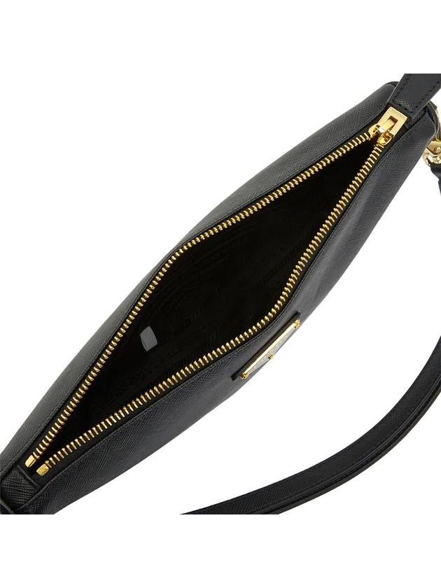 Triangle Saffiano Leather Shoulder Bag Black - PRADA - BALAAN 7