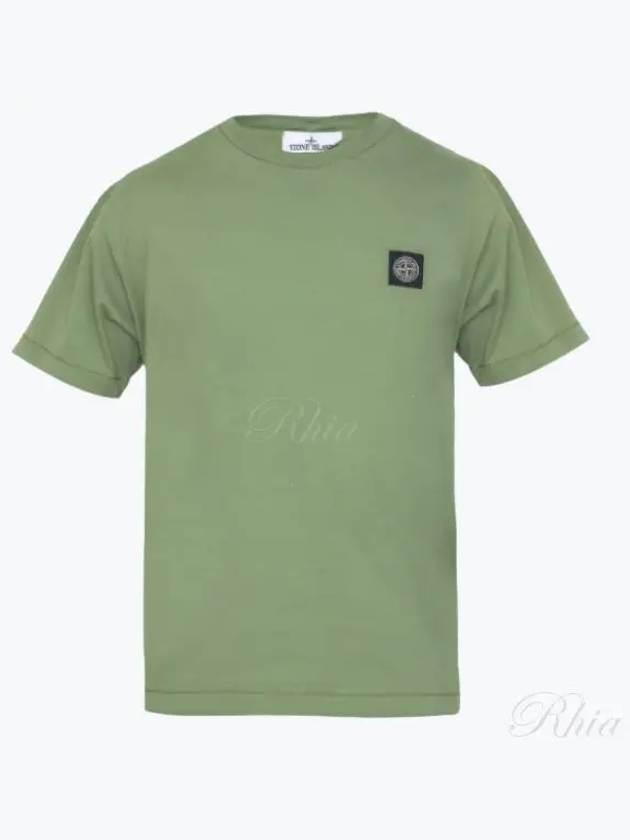 Logo Patch Cotton Short Sleeve T-Shirt Sage Green - STONE ISLAND - BALAAN 2