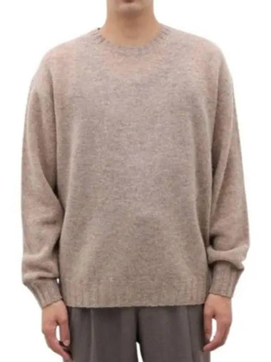 SHETLAND WOOL CASHMERE KNIT PO TOP BEIGE A24AP02SC - AURALEE - BALAAN 1