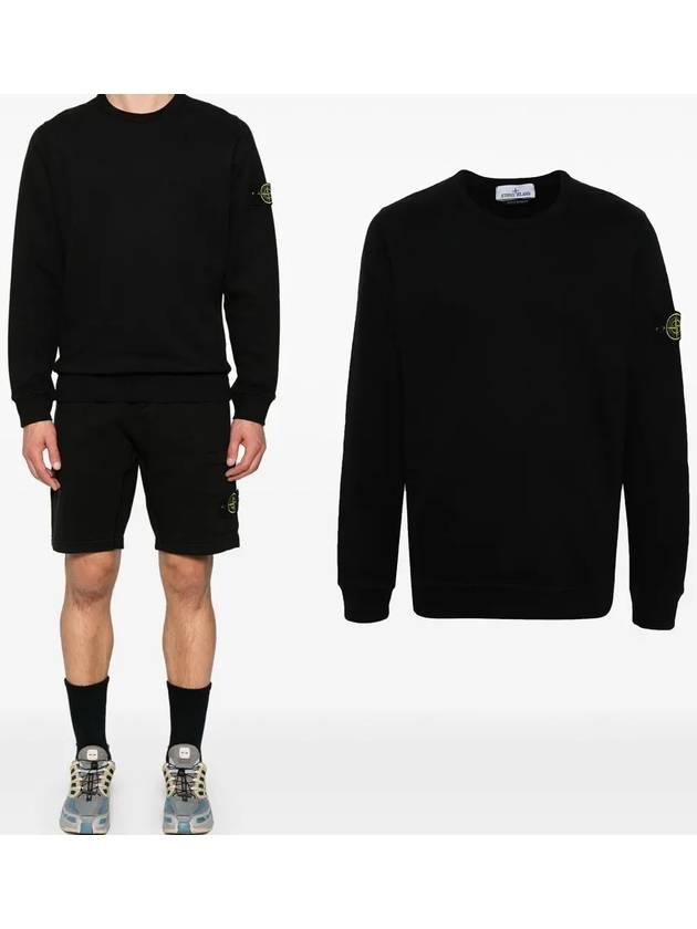 Wappen Patch Crew Neck Cotton Sweatshirt Black - STONE ISLAND - BALAAN 2