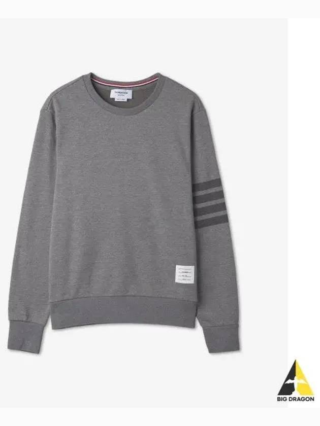 4 Bar Tonal Crew Neck Sweatshirt Grey - THOM BROWNE - BALAAN 2