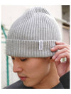 ribbed knit beanie hat gray - CALVIN KLEIN - BALAAN 3