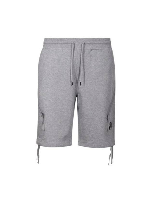 Diagonal Raised Fleece Zipped Pocket Shorts Grey - CP COMPANY - BALAAN 1