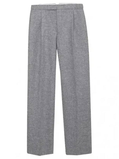 Wool Straight Pants Grey - THOM BROWNE - BALAAN 2