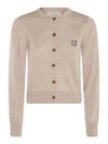 Bold Fox Head Patch Regular Cardigan Beige Melange - MAISON KITSUNE - BALAAN 2