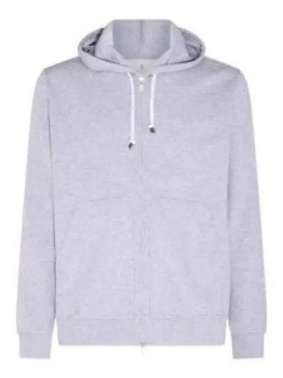 Tech Cotton Zip-Up Hoodie Heather Grey - BRUNELLO CUCINELLI - BALAAN 2