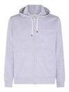 Tech Cotton Zip-Up Hoodie Heather Grey - BRUNELLO CUCINELLI - BALAAN 2