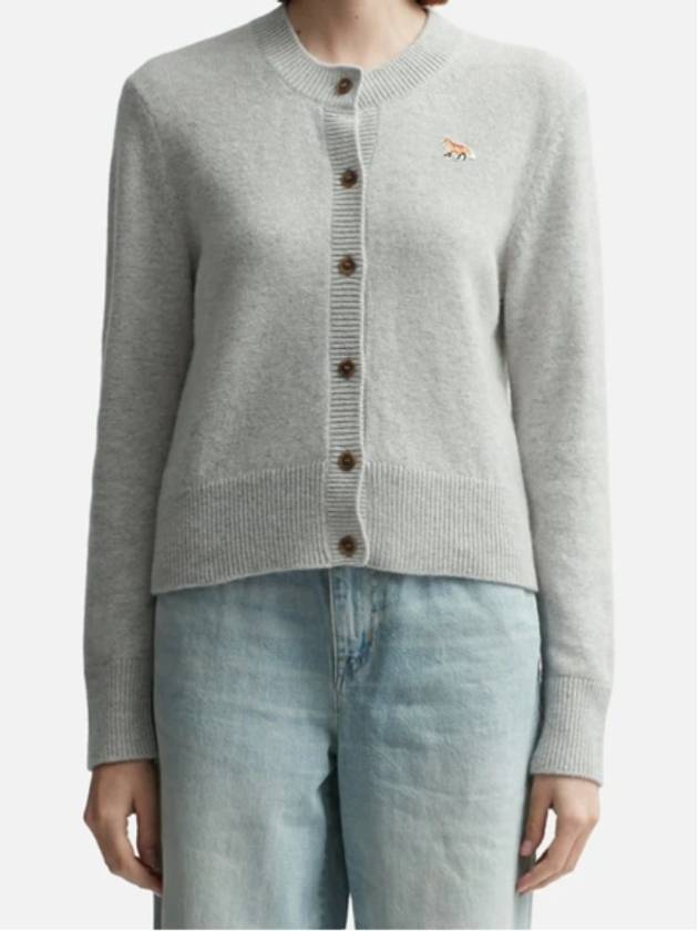 Baby Fox Cardigan Light Gray Women s - MAISON KITSUNE - BALAAN 5