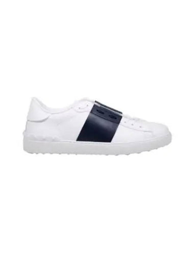 Men s Open Leather Sneakers 5Y0S0830 BLU M15 - VALENTINO - BALAAN 1