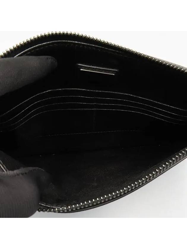 2NG005 Black Saffiano Leather Silver Logo Clutch Bag - PRADA - BALAAN 5