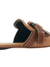 Gate Flat Leather Mule Brown - LOEWE - BALAAN.