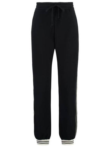 Cotton Jersey Track Pants Black - GUCCI - BALAAN 1