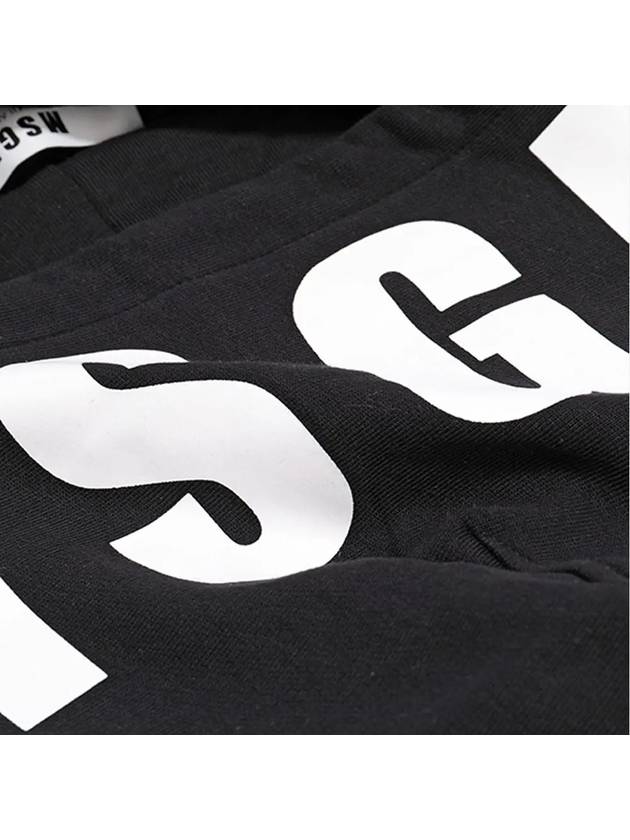 Logo Overfit Cotton Hoodie Black - MSGM - BALAAN 5