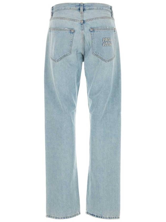 Miu logo patch straight leg jeans - MIU MIU - BALAAN 3