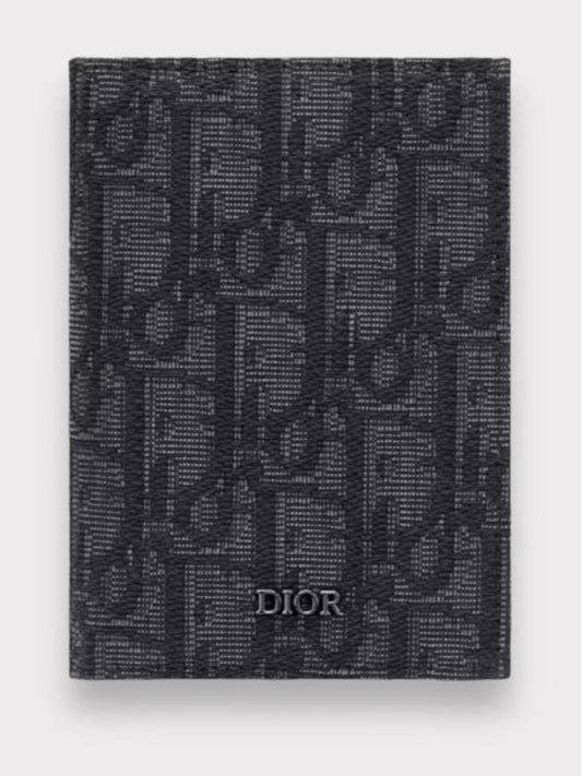 Bi-Fold Card Holder Black  Oblique Jacquard - DIOR - BALAAN 2